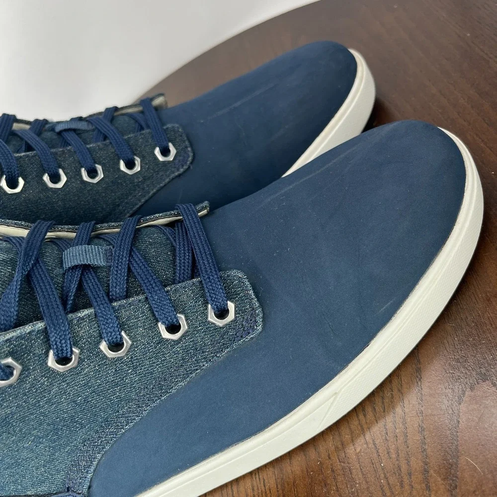 Timberland Groveton Chukka Boot Men 8.5 Navy Nubuck Leather Sneaker Combat A16DD
